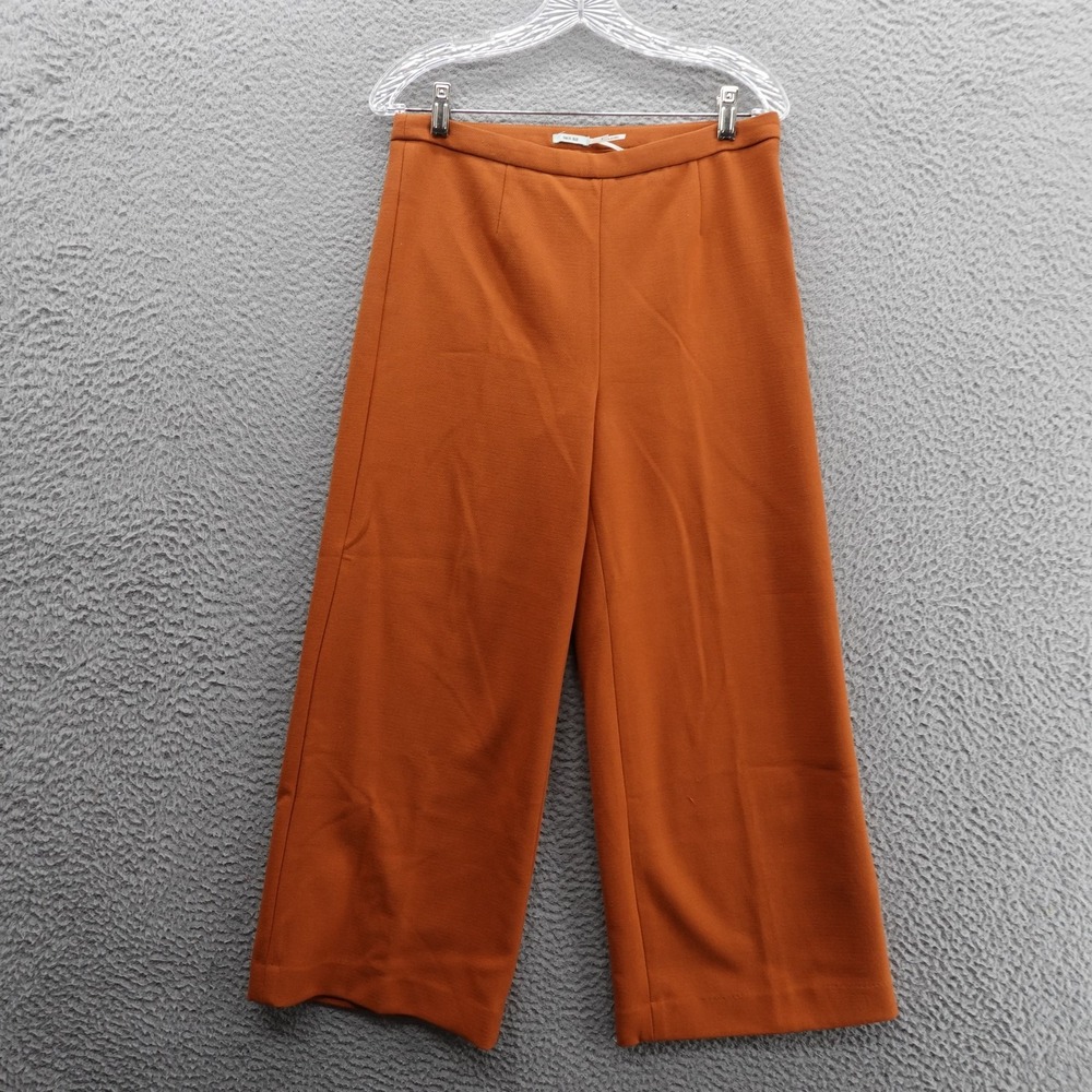 Kimchi Blue Pants Womens 6 Orange Cropped Wide Leg Pull On Stretch Office Casual